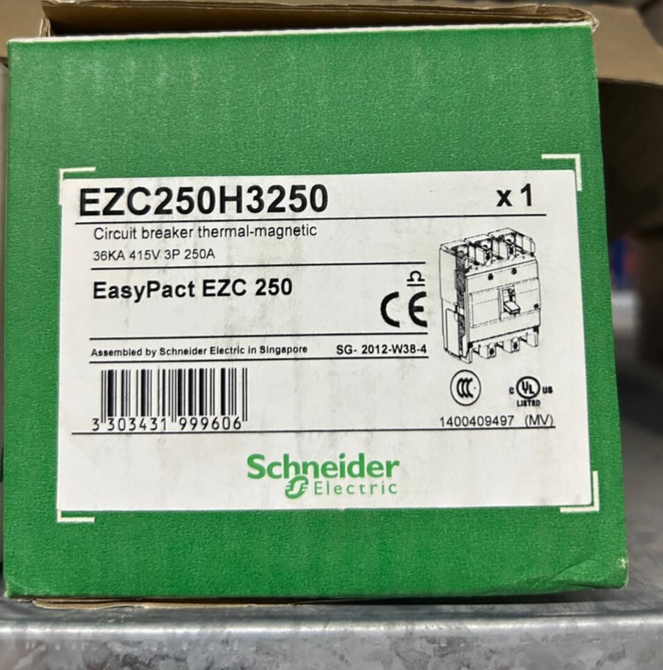 Schneider EZC250H3250 MCCB 250A 3P 36kA/400V, Made in Singapore