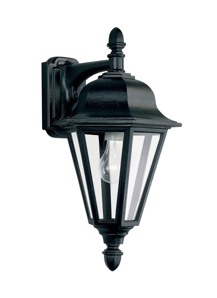 Sea Gull Lighting Brentwood 1-Light Black Outdoor Wall Lantern 8825-12
