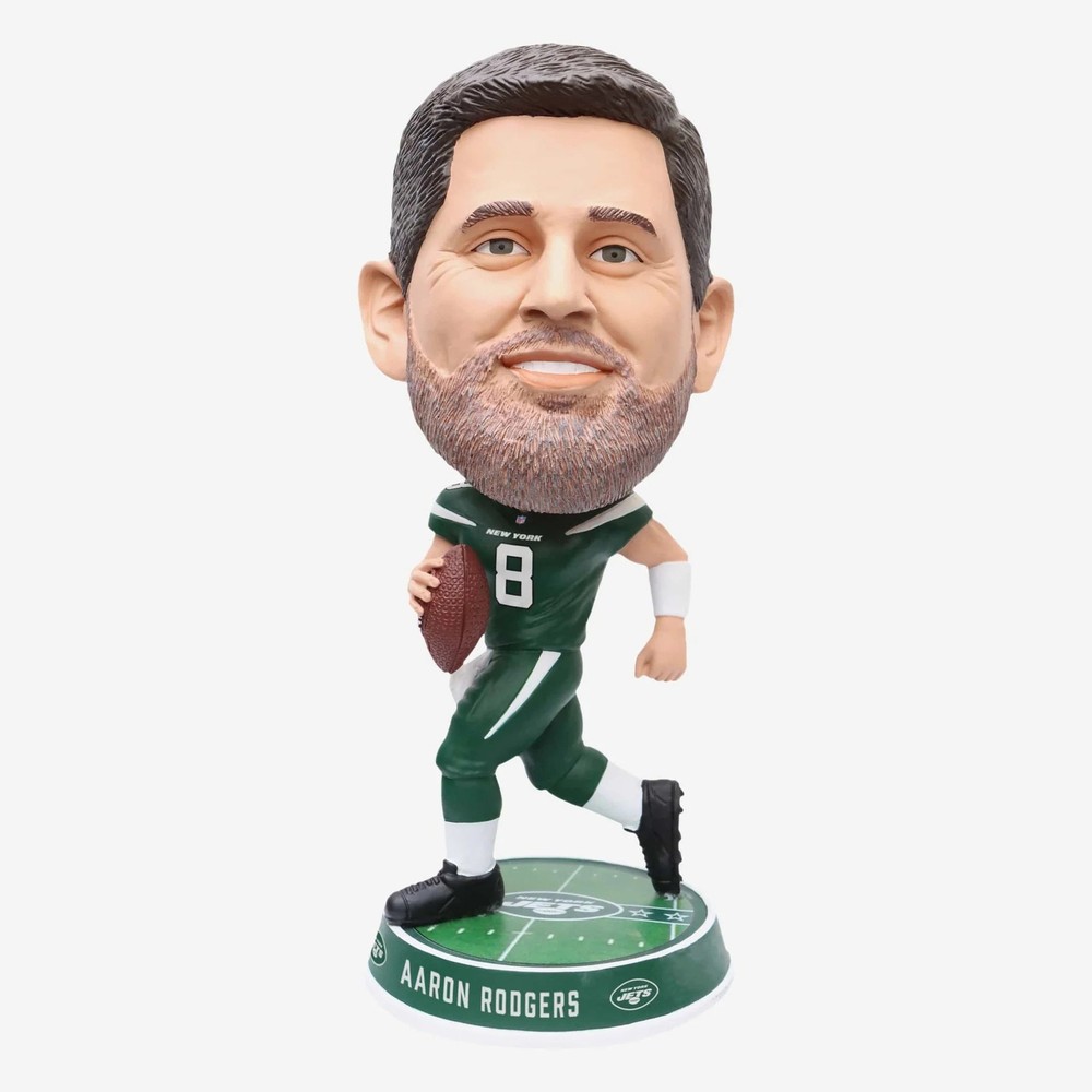 Aaron Rodgers New York Jets 2023 Home Jersey Bighead Bobblehead NFL-image