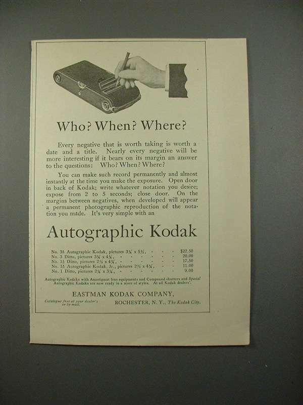Discover the 1914 Autographic Kodak Camera Ad - History and Mystery Unveiled