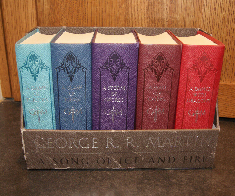 George R.R. Martin A Song of Ice and Fire 5 Book Leather Bound Box Set-image
