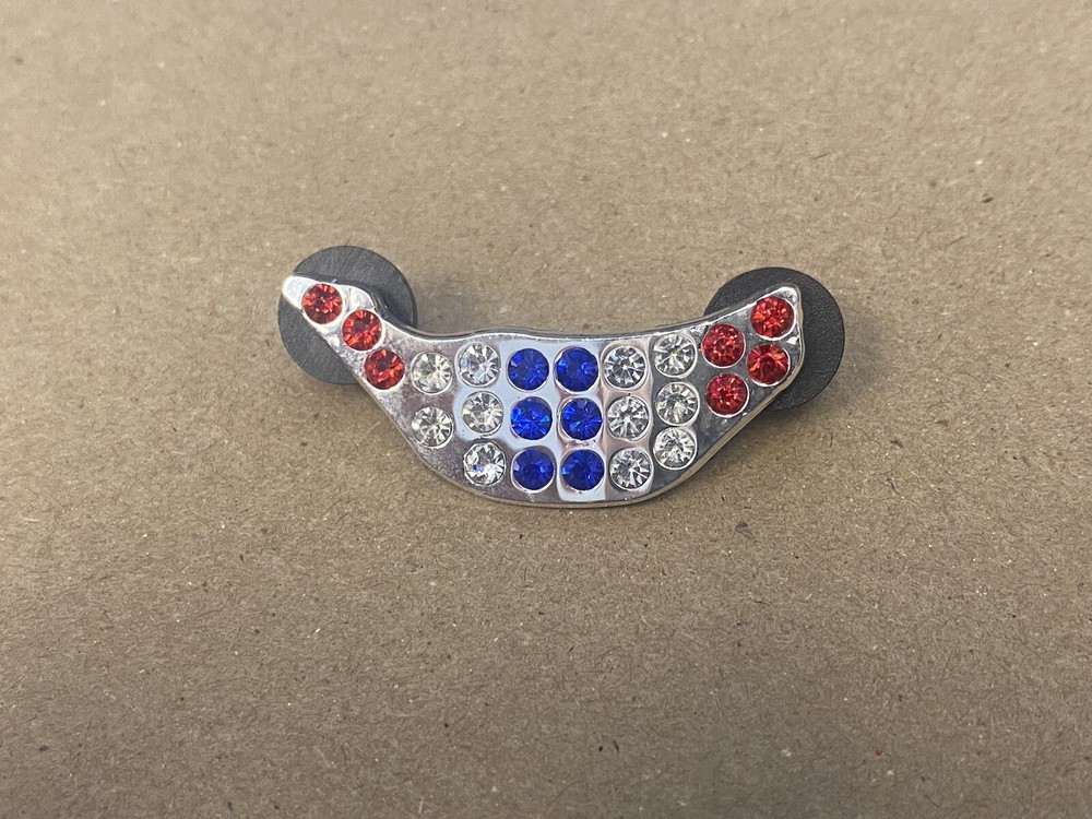 Cleveland Indians Chief Wahoo Silver Grill Iced Hat Pin Red Clear Blue Stones