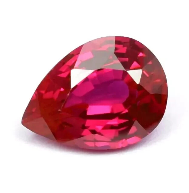 Natural Pear Cut Red Ruby 26.25Ct AAAAA VVS Loose Gemstone 21x14mm Faceted