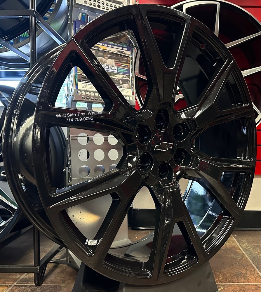 24” 2023 CHEVY Silverado Tahoe Y SPOKE BLACK Wheels Sierra Yukon Escalade RAM
