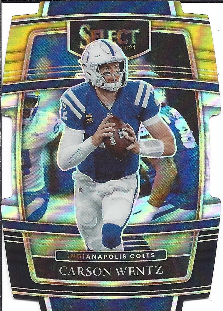 Carson Wentz 2021 Select Prizm Black and Gold Die Cut Card