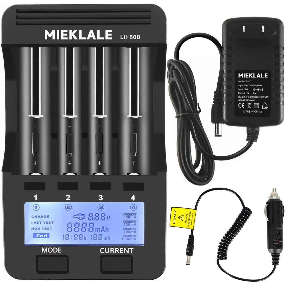 Smart 18650 Battery Charger with LCD Display & Quick Charge