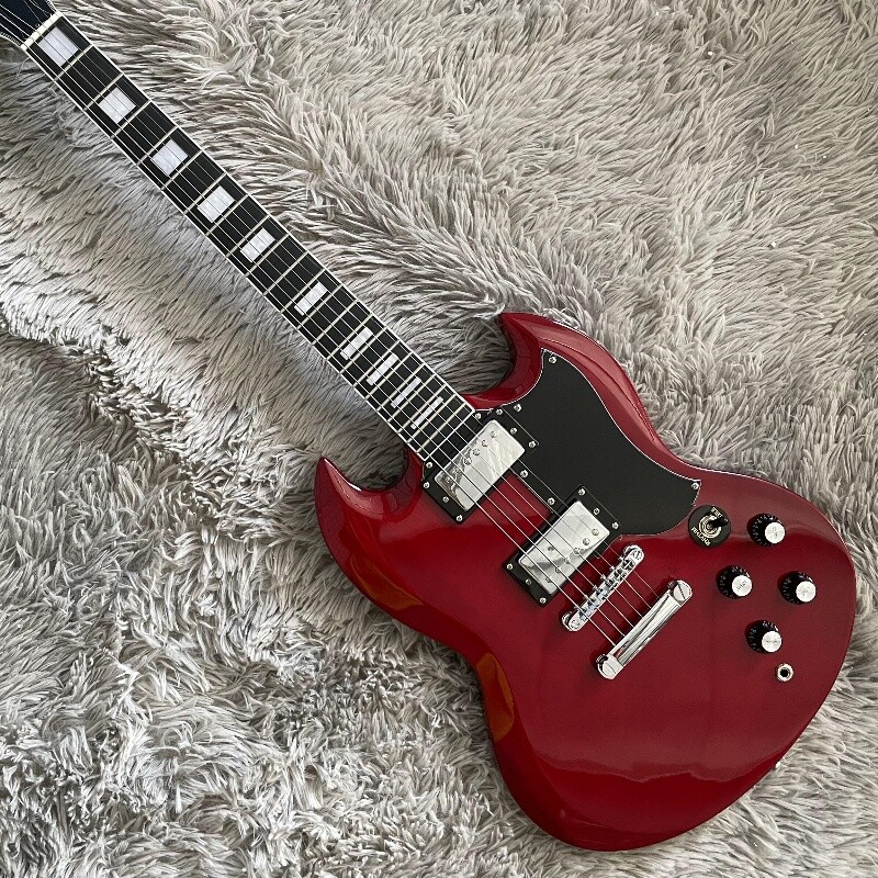 1961 Standard SG Red Electric Guitar HH Pickups Black Pick Guard Mahogany Body