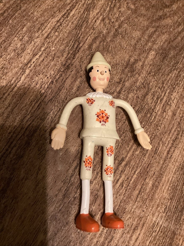 2002 McDonalds Pinocchio Toy By Miramax Rubber Figure Bendable/ Nose Moves