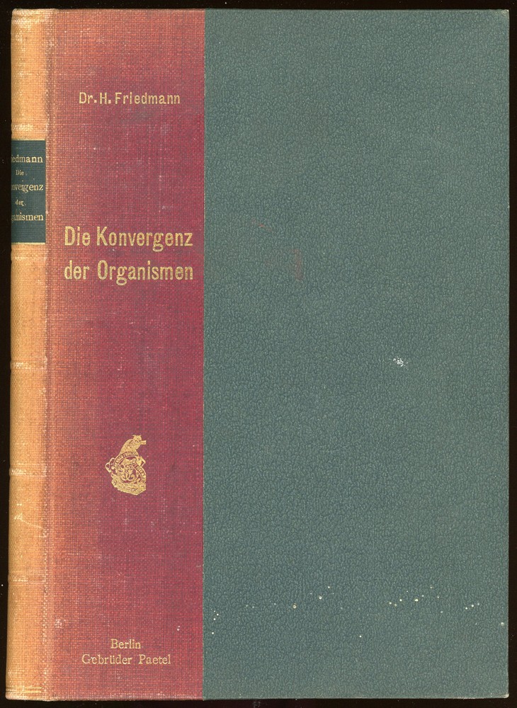 vintage Medical: DIE KONVERGENZ DER ORGANISMEN by Friedmann. 1904.