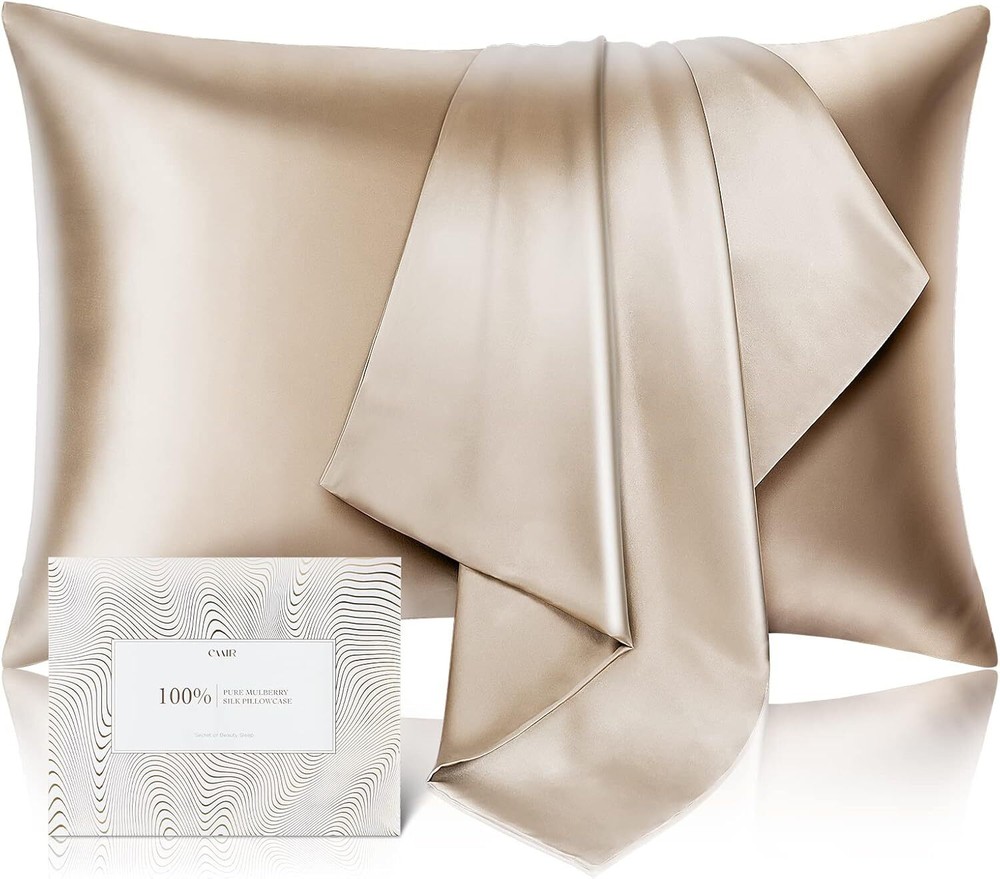 100% Pure Mulberry Silk Pillowcase for Hair and Skin - Standard, Taupe