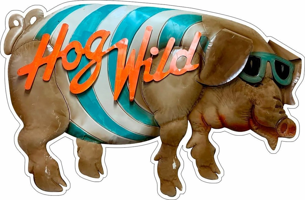 Hog Wild Metal Advertising Sign