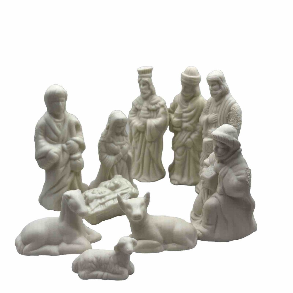 Nativity Set Cream Colored Porcelain 10 Piece 4