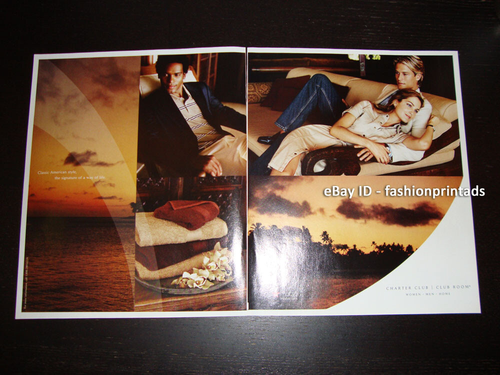 CHARTER CLUB Fashion 2-Page Magazine PRINT AD Spring 2007 CHANDRA NORTH-image