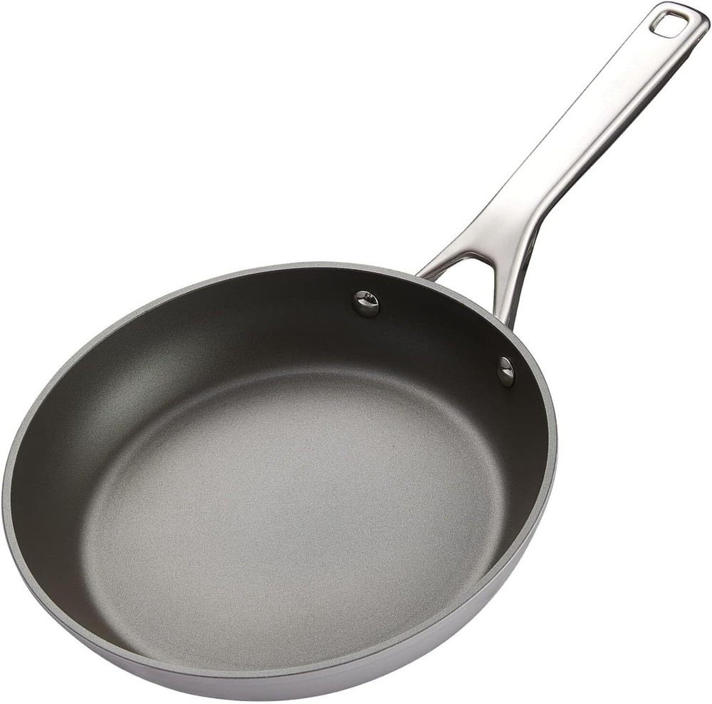 Non-Stick Small 8 Inch Frying Pan Grey - Stain-Resistant, Dishwasher Safe, Ea...
