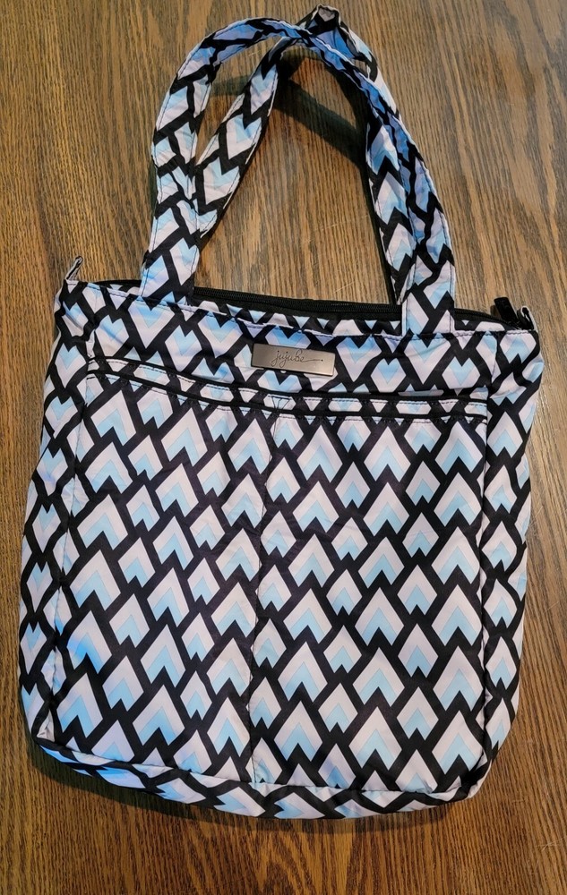 JuJuBe Be Light Smart Lightweight Everyday Diaper Tote Bag Black Diamond Blue