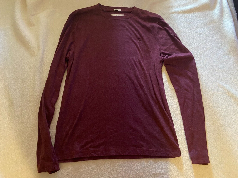 Abercrombie & Fitch Men's Muscle Long Sleeve T-Shirt Red, Red Moose NWOT Small-image