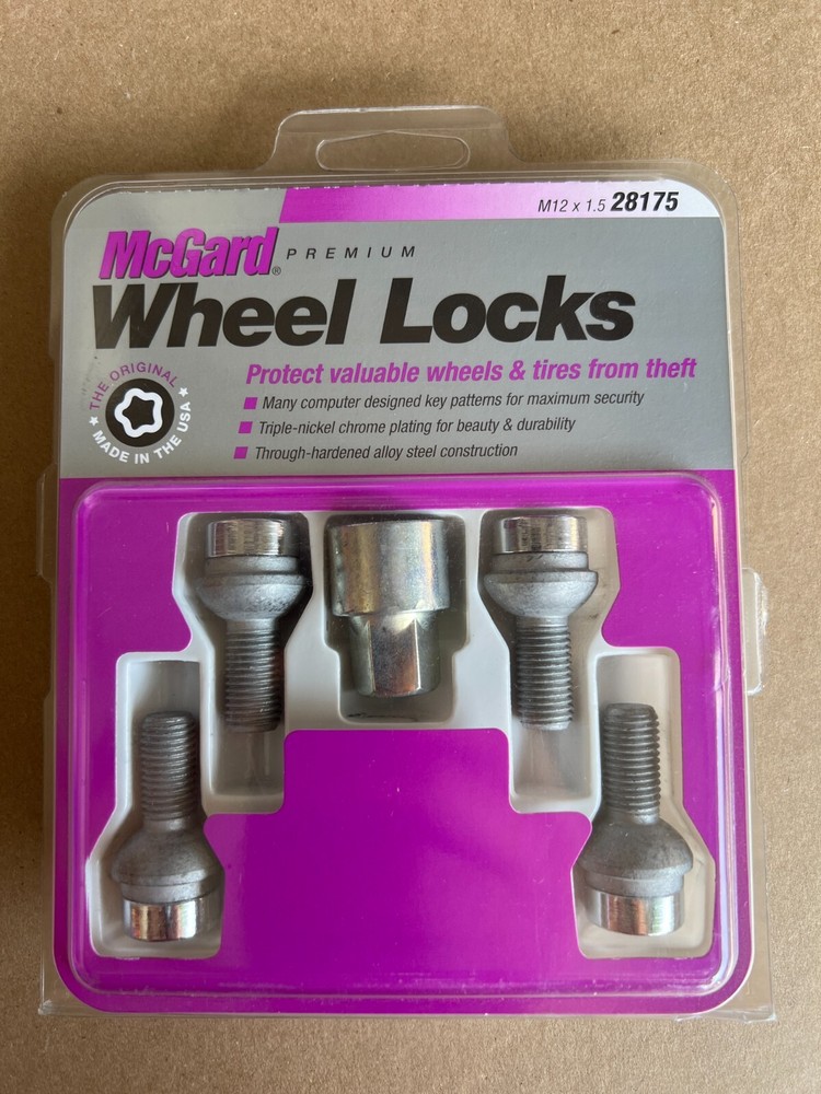McGard 28175 Chrome Bolt Style Radius Seat Lock Bolt Set M12 x 1.5  Set of 4