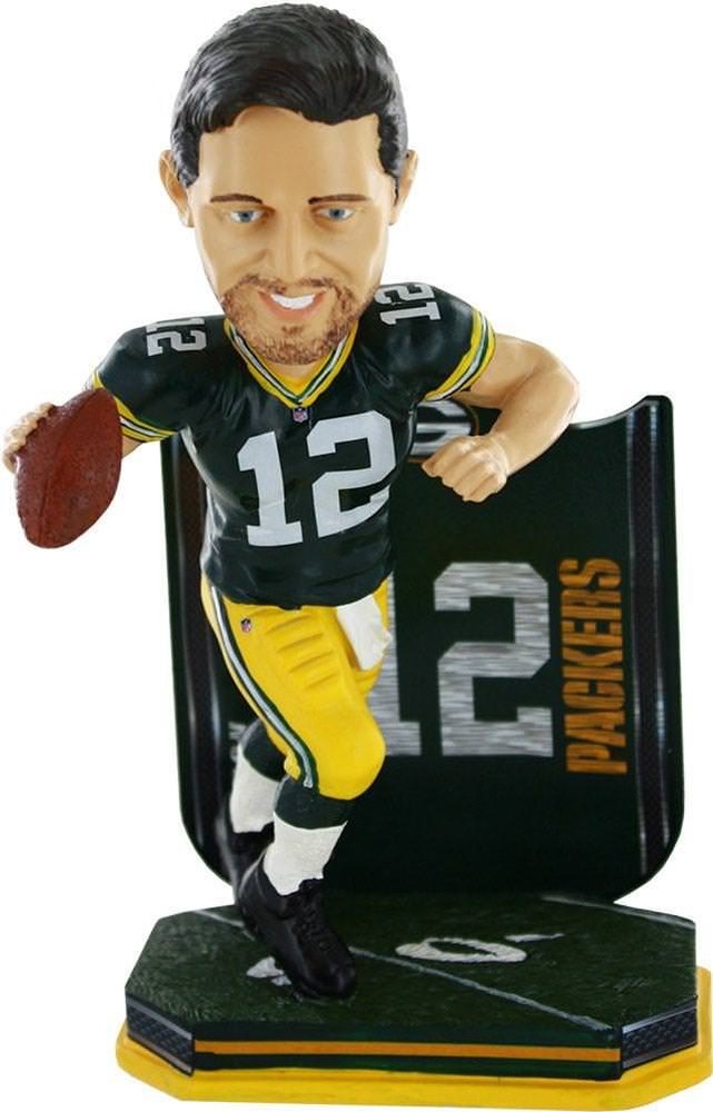 Aaron Rodgers Green Bay Packers Bobblehead with Name and Number-image