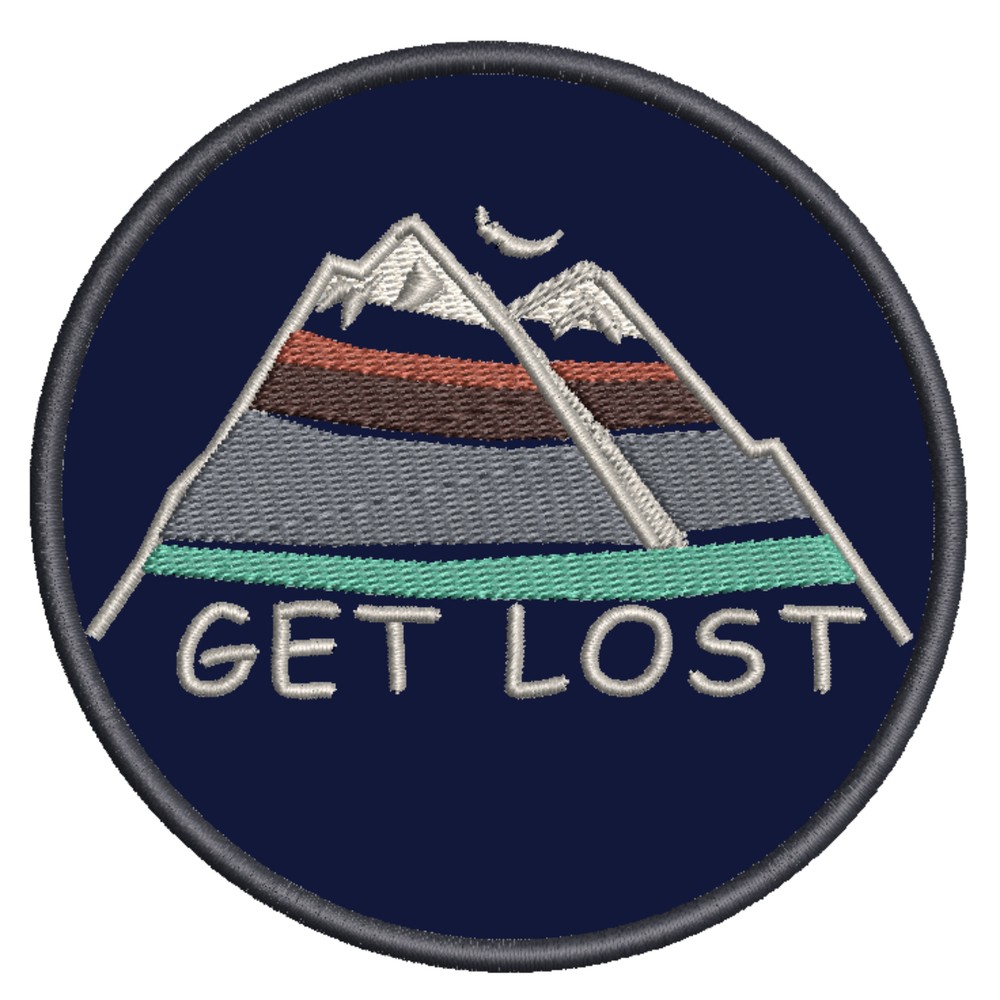 Mountains Patch Embroidered Iron-On Applique Travel Souvenir Get Lost