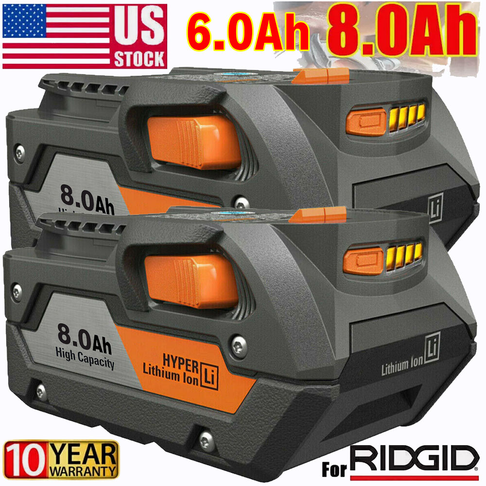 for RIDGID 18 Volt 18V 8.0Ah 6.0Ah Lithium Battery Drill R840087 R840083 R840086