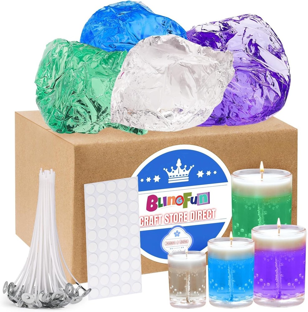 Gel Wax Candle Making Kit with 4 Premium Colors Clear Jelly Wax