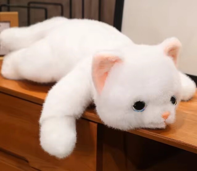 White Kitten Cat 18 Inch Sleep Pillow Stuffed Animal Plush Toys Doll Kids Gifts
