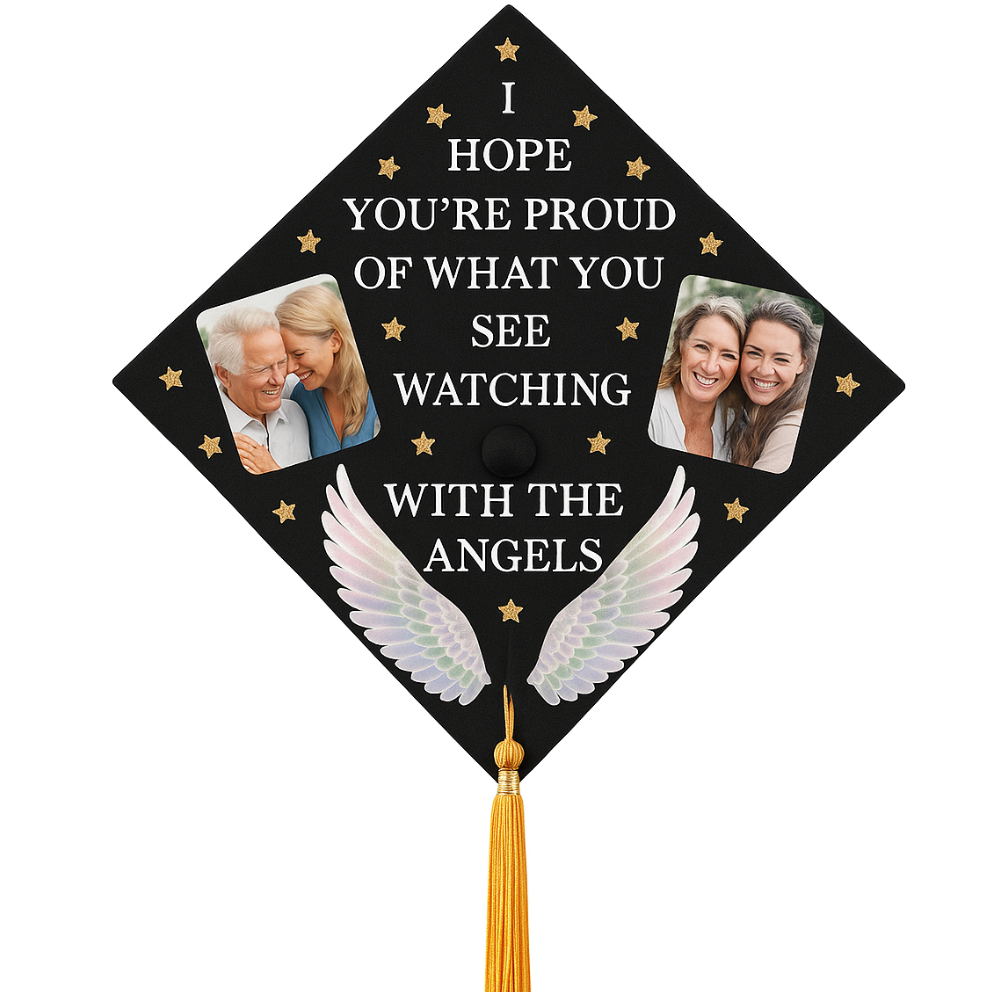 Custom 2025 Graduation Cap Topper with Memorial Photo - Personalized Grad Gift