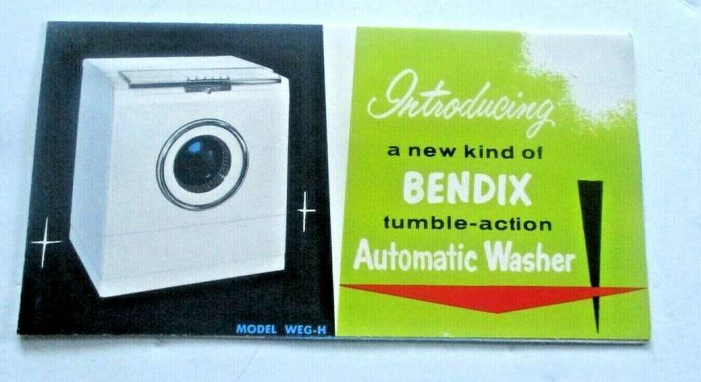 Bendix Automatic Washer Sales Brochure Fold Out c Mid 1950's