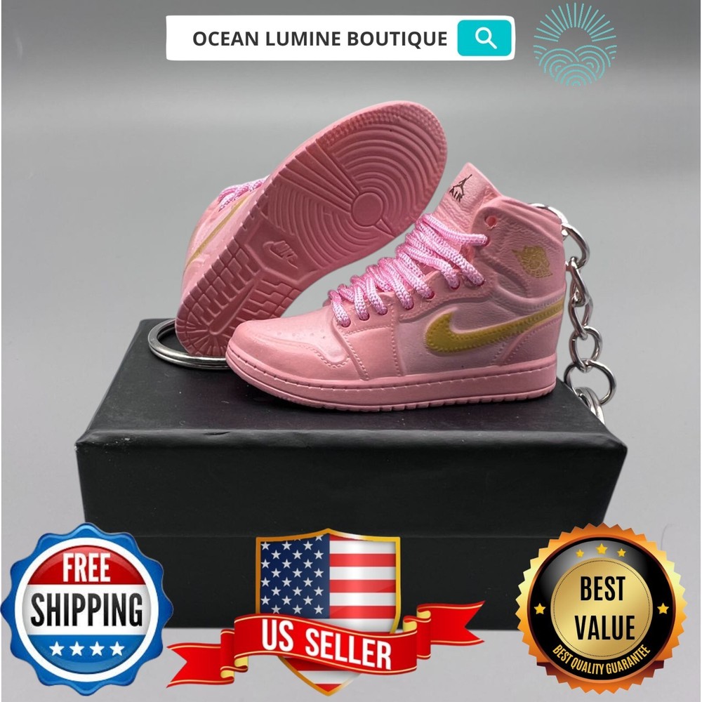 Air Jordan 3D Mini Sneaker Keychain, Basketball Sneaker Collectible, Box Options