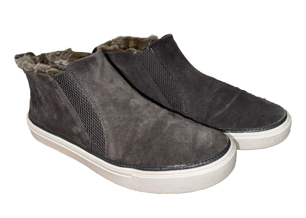 TOMS Women’s Bryce Gray Suede Slip On Faux Fur Lined Sneaker Boot Size 9