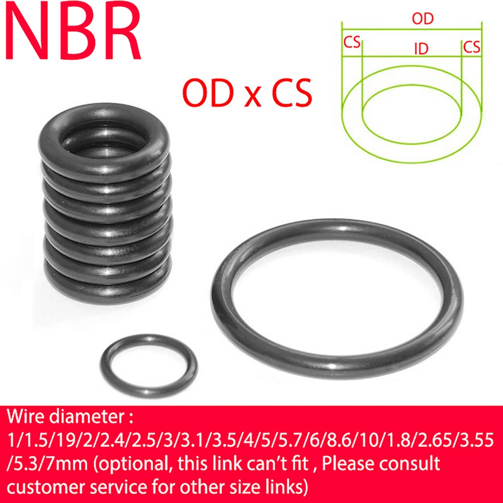 Nitrile NBR O-Ring 6mm CS 17-490mm OD Oil Resistant Rubber Seal