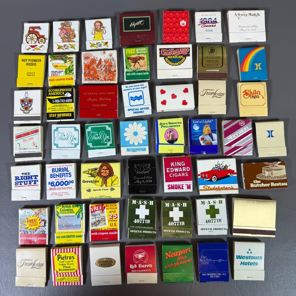 VTG Lot of 50 Matchbooks Collectible Advertisements Joe Camel 80s *Most Unstruck