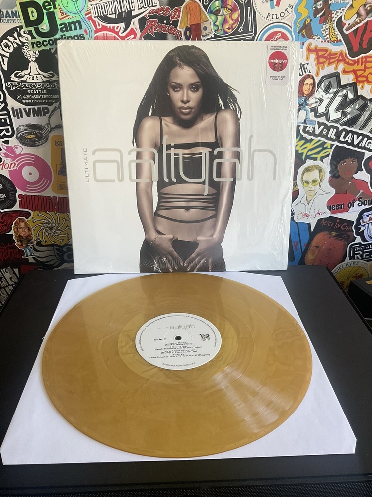AALIYAH Ultimate 3LP VG++ GOLD NUGGET VINYL in Shrink with HYPE STICKER-image