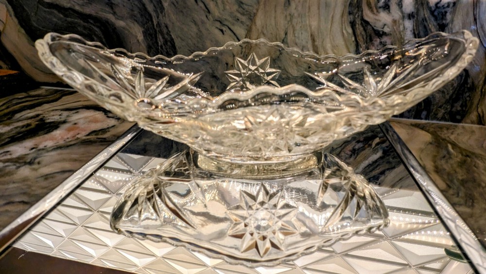 Vintage Anchor Hocking ABC Banana Split Gondola Crystal Bowls Set of 6-image