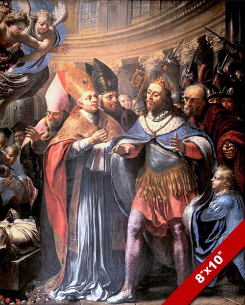 Miracle of St Rieul French Catholic Art Real Canvas Print Religious Home Decor