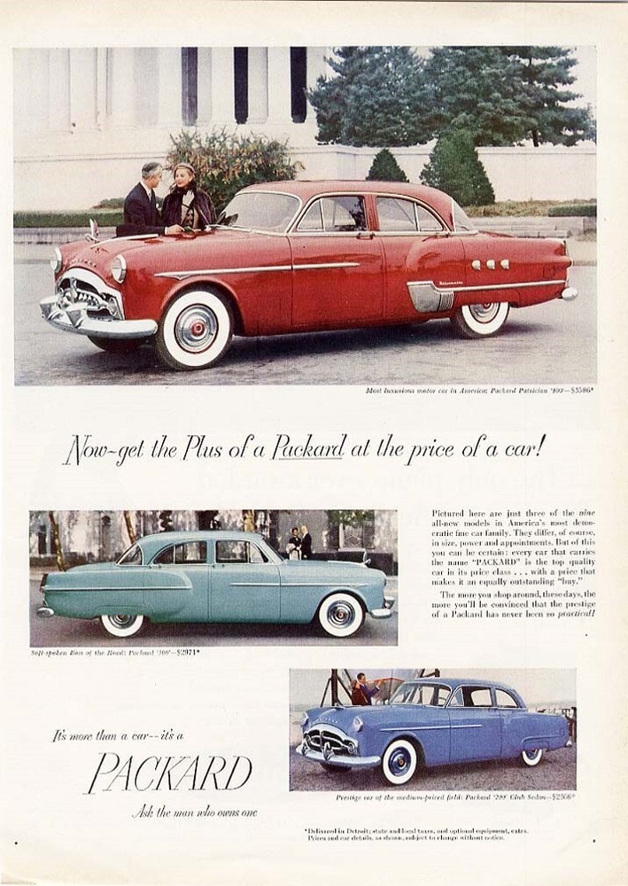 Patrician PACKARD Auto Car Ad 1951 Also Club Sedan 2 and 4 Door Sedans-image