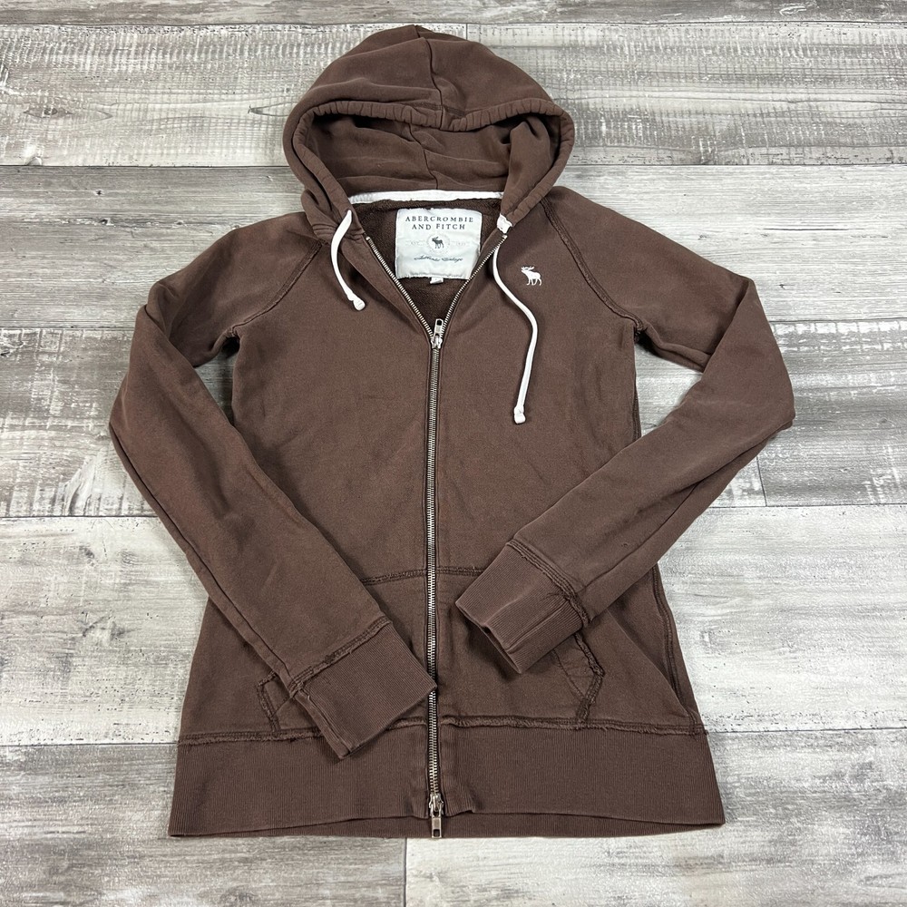Abercrombie Fitch Hoodie Womens Medium Authentic Vintage Small Moose Y2k-image
