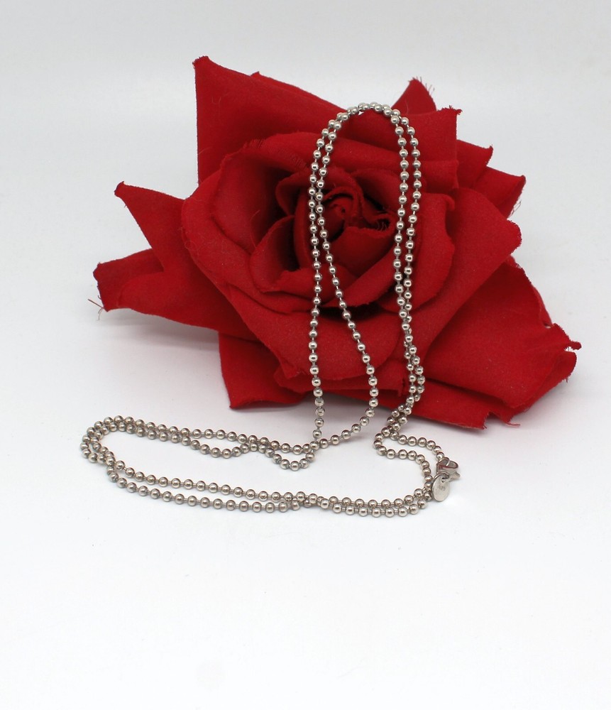 Sterling Silver Tiffany & Co Beaded Chain Necklace 15.24g 34