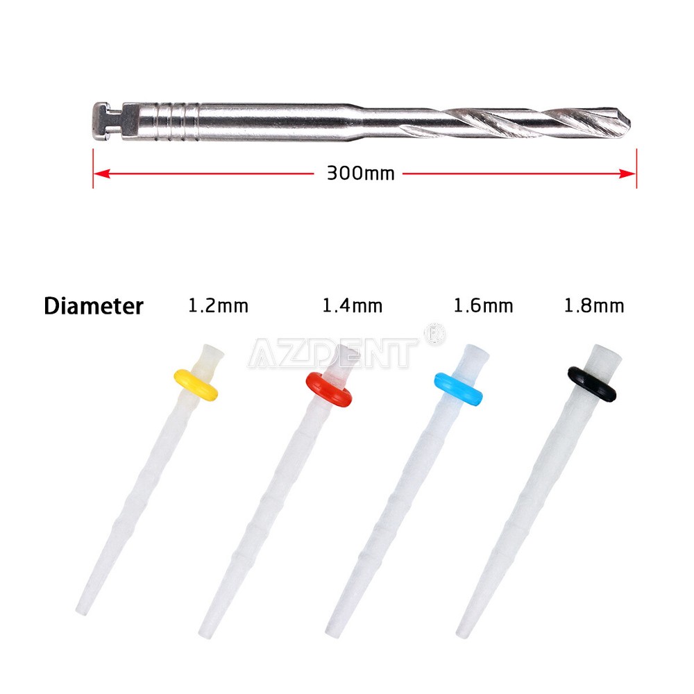 AAA Dental Endo Fiber Post Resin High-Intensity Threaded Glass with 4 Drills-image