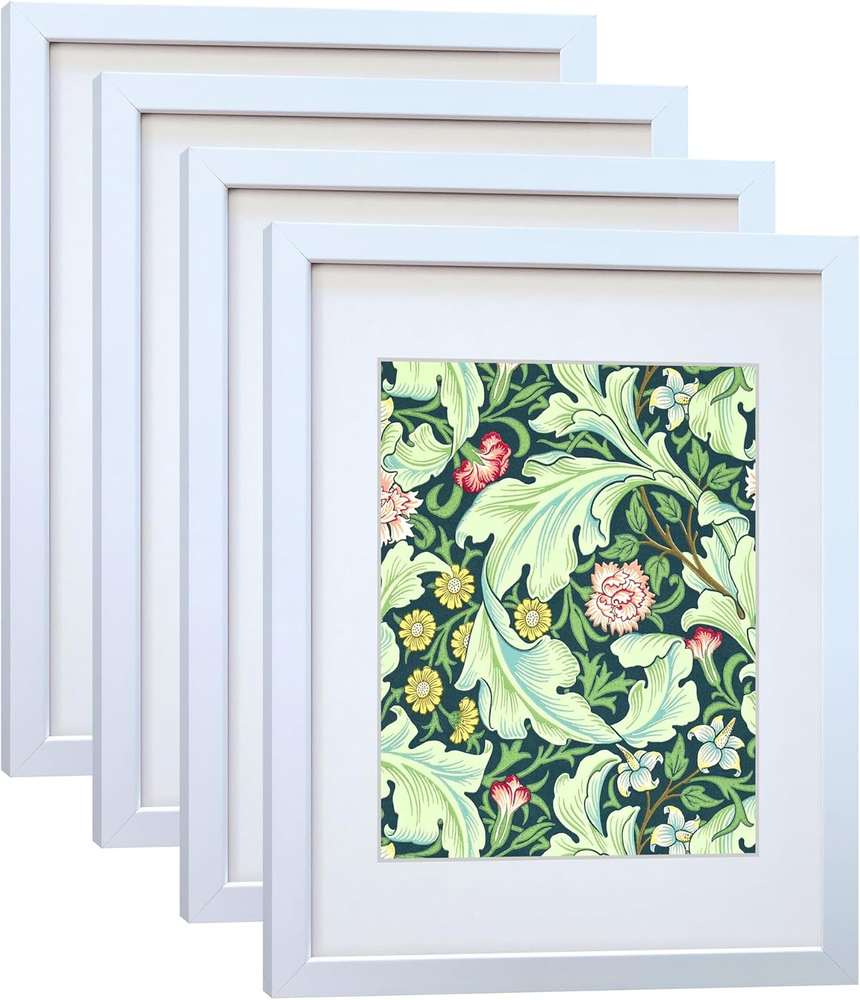 11X14 Picture Frame Set of 4 Made of Solid Wood Photo Frames with Real Glass for