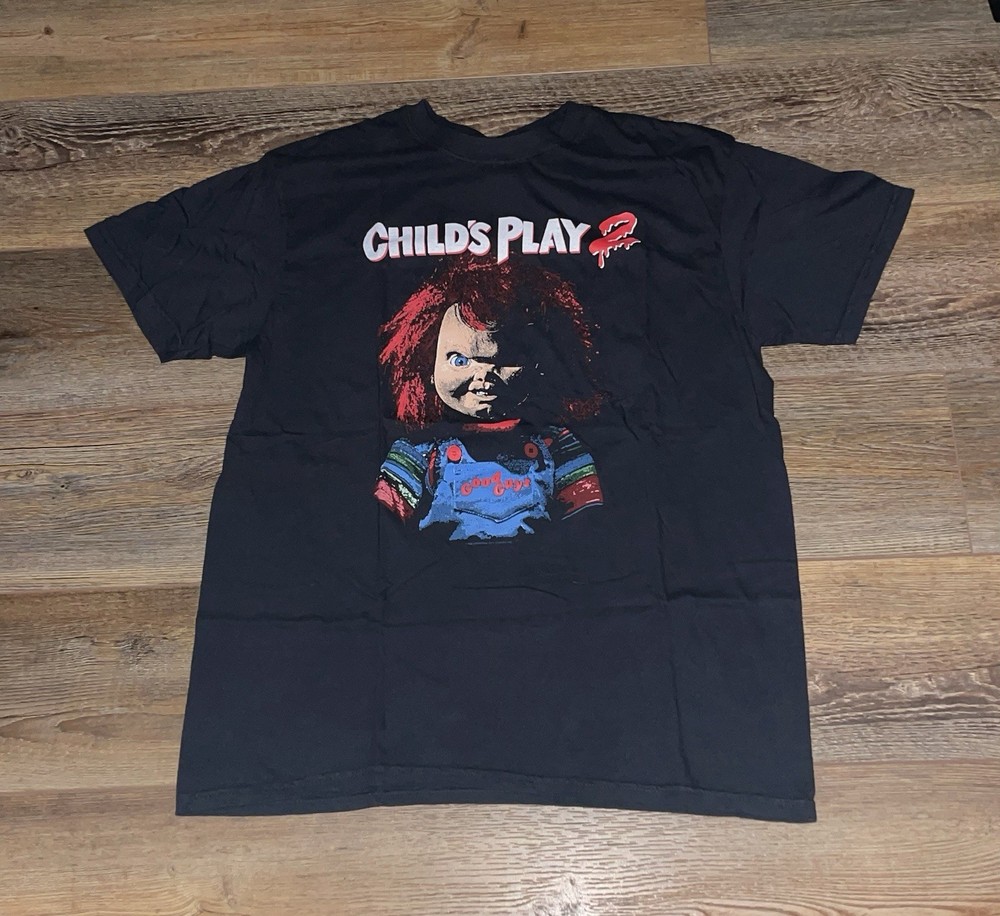 Chucky Childs Play 2 1990 - Horror Movie Rare Promo Graphic T Shirt Mens Large