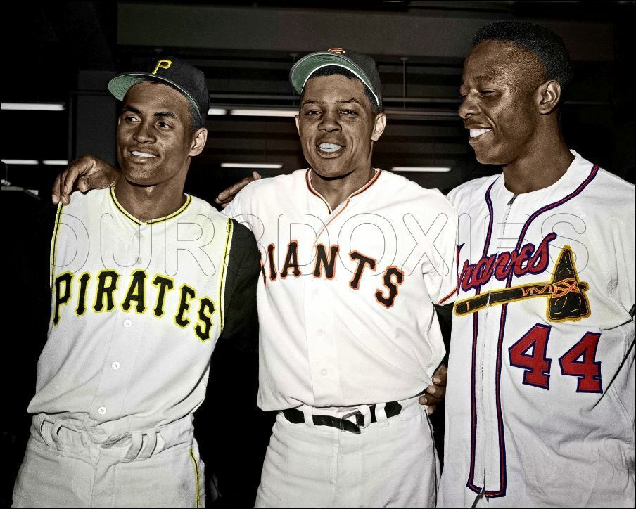 Clemente Mays Aaron Pirates Giants Braves In Color 8x10 Picture Celebrity Print