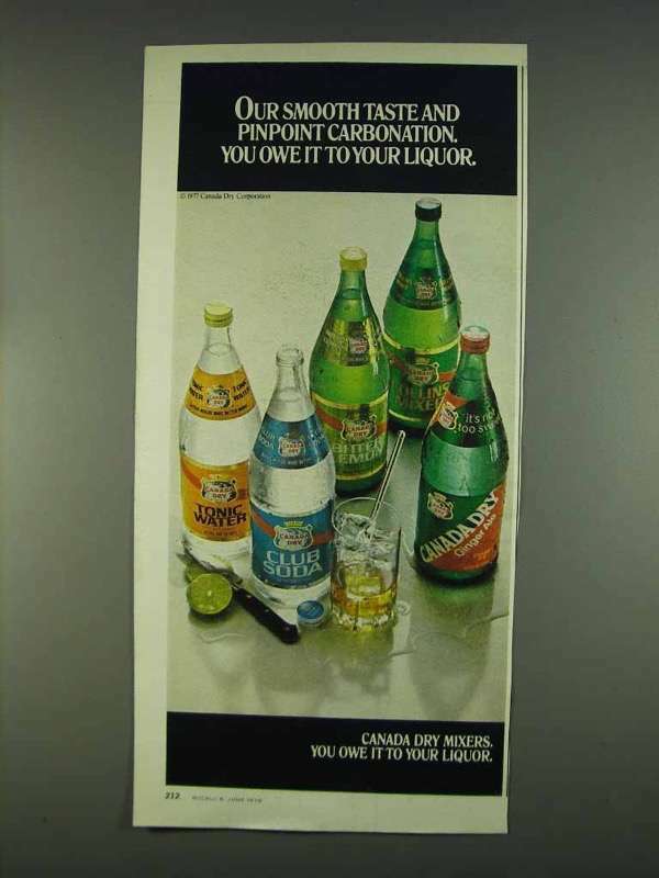 1978 Canada Dry Ad - Tonic Water, Club Soda, Ginger Ale