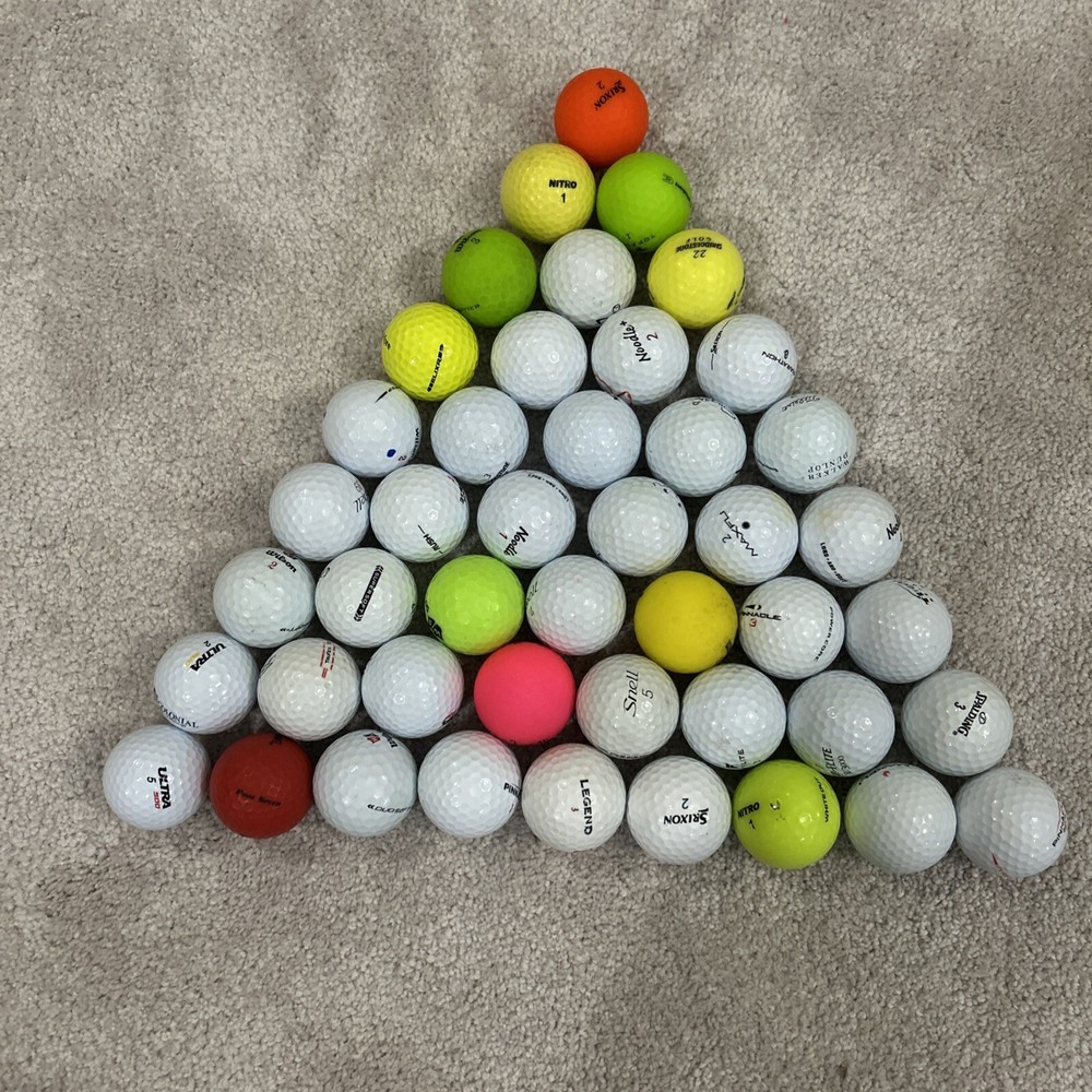 45 Clean Golf Balls (Multicolored, Different Brands, Used)