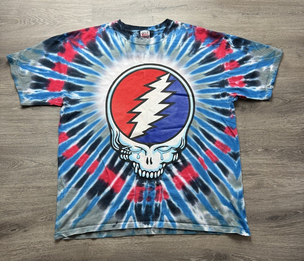 Vintage 1995 Grateful Dead Fare Thee Well Tour Tie Dye T-Shirt XL Anvil 💀🌹  