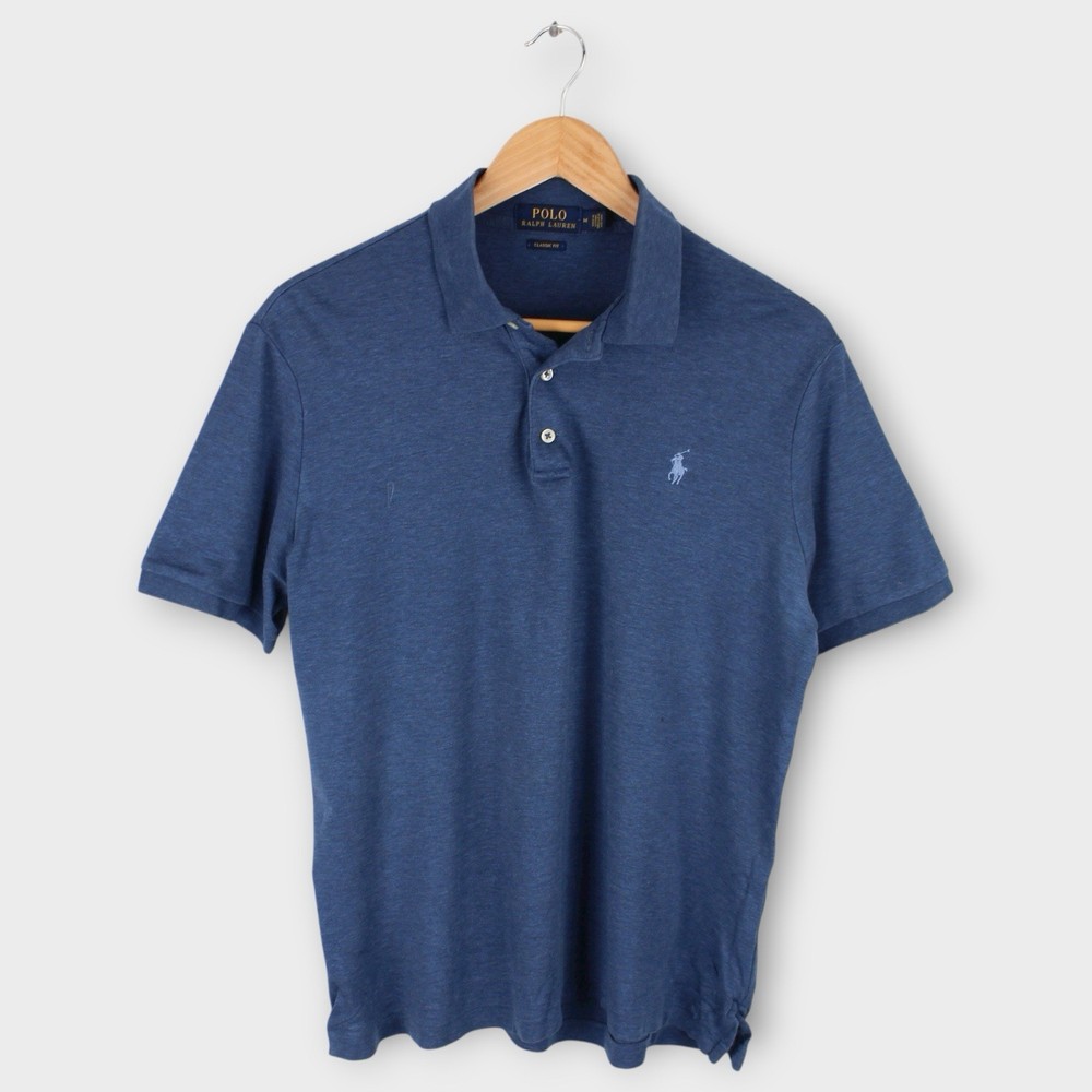 Polo Ralph Lauren Blue Classic Fit Polo Shirt Men’s Medium Short Sleeve Cotton