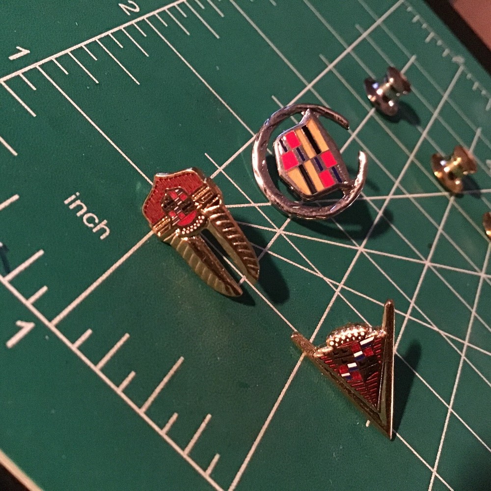 GM Cadillac Badge Emblem Tie Lapel Hat Pin Tac Tack Enamel Logo Shield set of 3