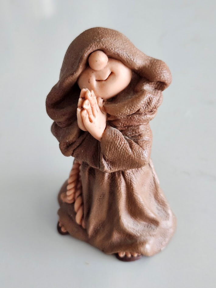 Friar Folk Monk Praying Hands Figurine by Maureen Carlson Abbey Press-image