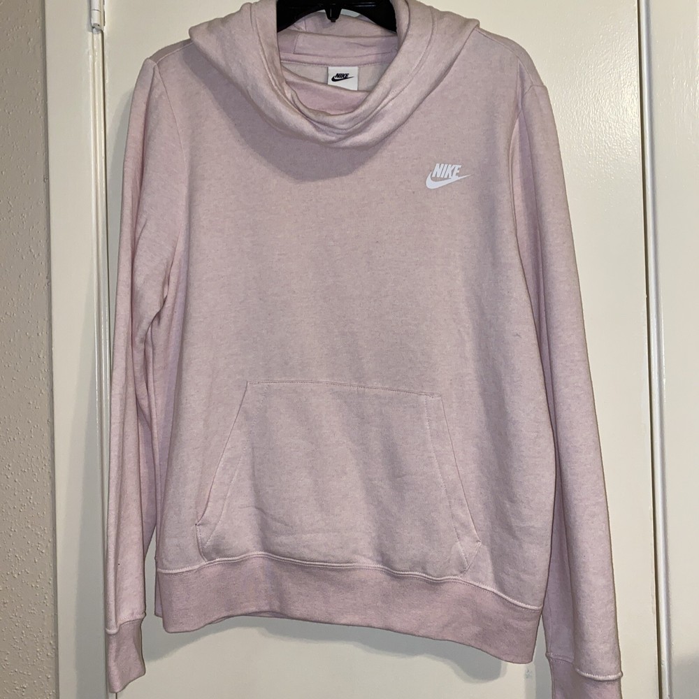 Nike Sportswear Club Hoodie Pullover Funnel Neck Pink Women's MEDIUM FAST SHIP!