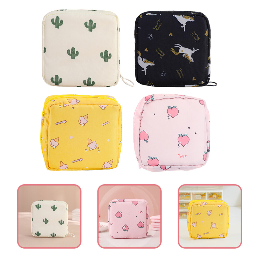 4 Pcs Menstrual Pad Holder Sanitary Napkin Pads Pouch Storage Bag